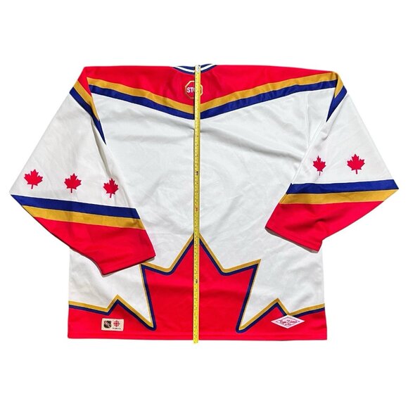 Roger Edwards Hockey Night In Canada Jersey Red Vintage 90s CBC Xl - Picture 14 of 15